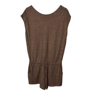 Prana Retrieve Romper horizontal stripes hemp and organic cotton blend Medium #7